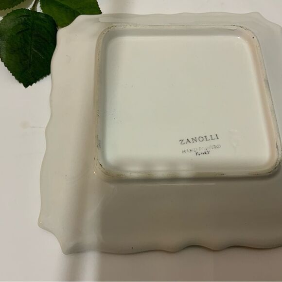 ZANOLLI Hand Painted Italy~ Square 7”x7" Christmas Tray ~ GUC G1 Made in Italy - Picture 3 of 4